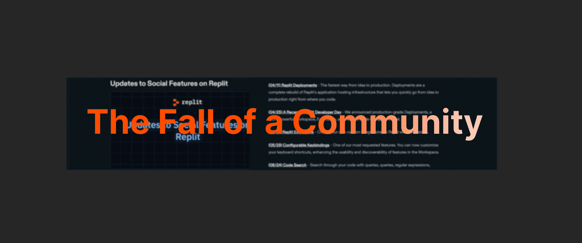 The Fall of a Community